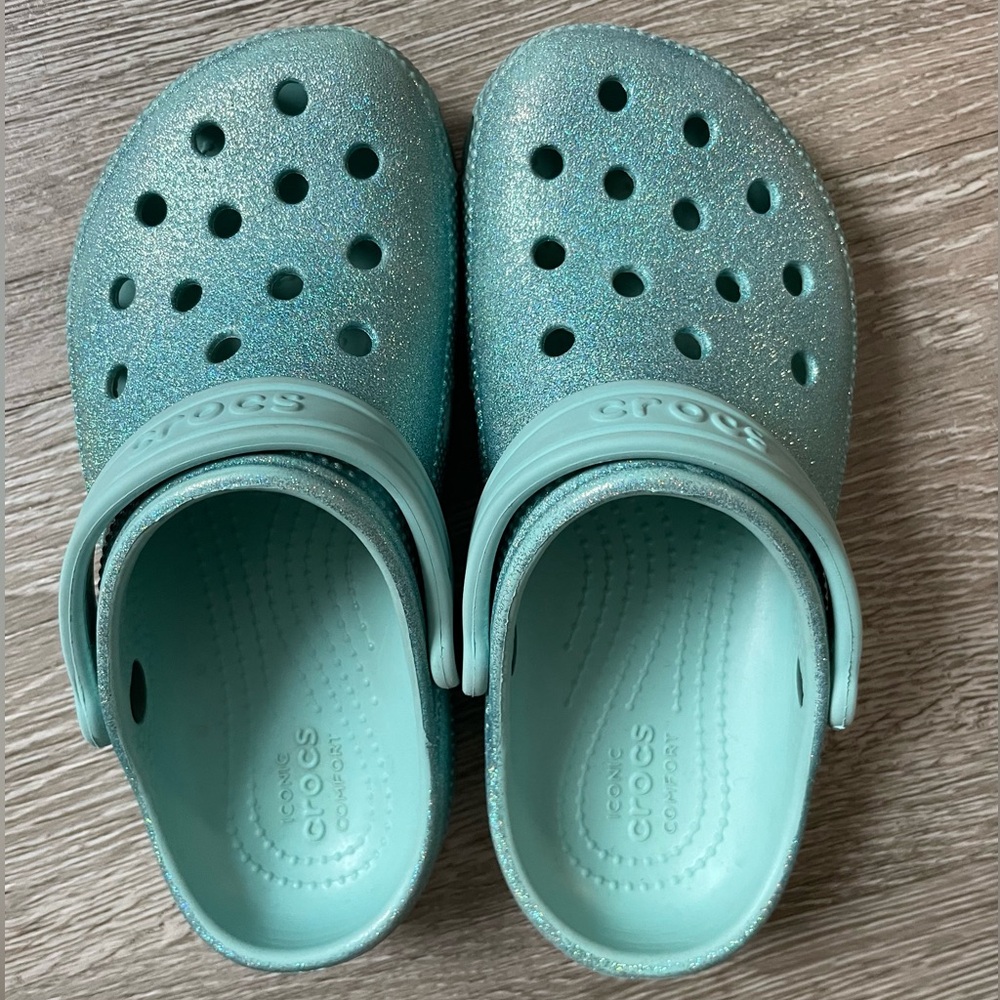 Girls size 13 Glitter Crocs